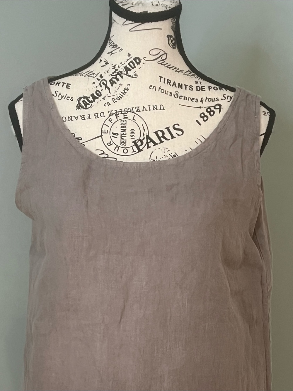 Valentina Naldi Gray sleeveless linen tank Dress | Size M | Like New - Picture 10 of 14